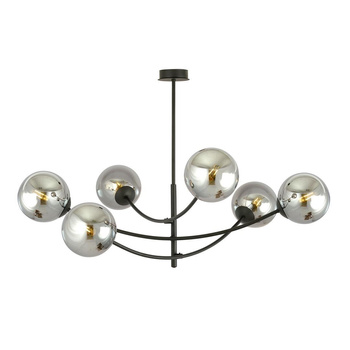 Duża lampa sufitowa, metalizowane okrągłe klosze 6-punktowa HUNTER 1100/6