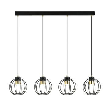 Skandynawska lampa sufitowa wisząca CZARNA AJAX 1200/4