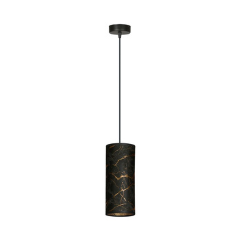 Geometryczna lampa wisząca tuba E14 czarna/złota 10cm 1056/1 KARLI 1 MARBEL
