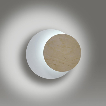 Kinkiet lampa ścienna okrągła 20W E27 biały/drewniany 174/K1 ZITA K1