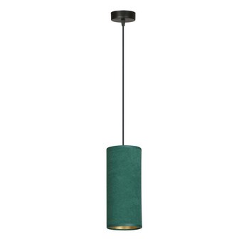 Pojedyncza lampa wisząca tuba z abażurem 10cm zielony/złoty 1058/1 1