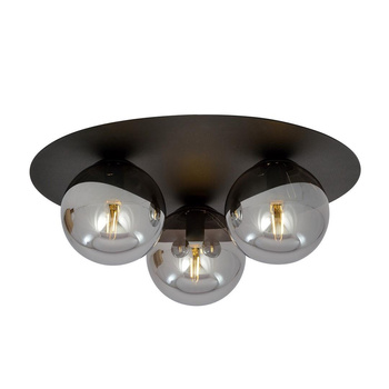 Grafitowy plafon sufitowy z trzema kloszami SOLAR 1128/3