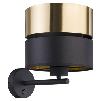 Nowoczesny kinkiet glamour E27 czarny/złoty HILTON 4344 TK Lighting
