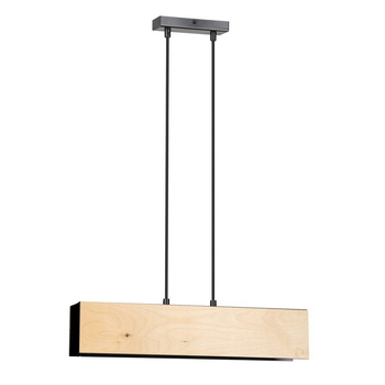 Lampa wisząca skandynawska czarny/drewno na 2 żarówki 60W 610/2 CARLO 2