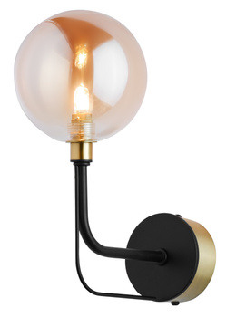 ERIS nowoczesny kinkiet czarny satynowany 1-punktowy klosz 1887