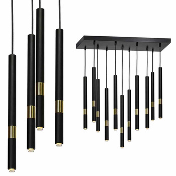 Lampa wisząca MONZA BLACK / GOLD 11xG9 8W
