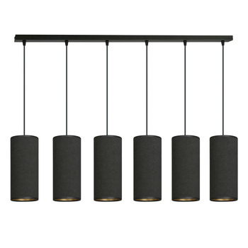 Lampa tuby na listwie do salonu 95cm 6x60W czarny/złoty 1067/6 6