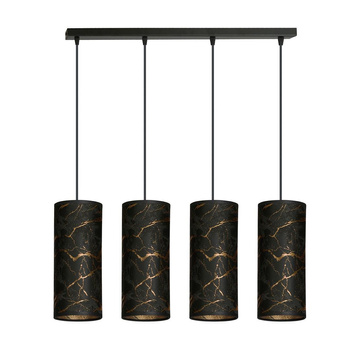 Żyrandol na listwie 4x60W E27 czarno/złota 65cm 1056/4 KARLI 4 MARBEL