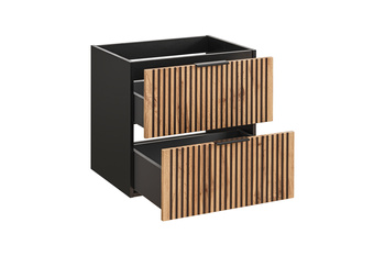 Szafka pod umywalkę 80cm 2 szuflady XILO BLACK WOTAN 82-80-D-2S