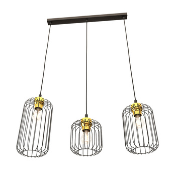 Lampa wisząca regulowana na listwie Vander 3xE27 czarna/złota EMIBIG 1364/3