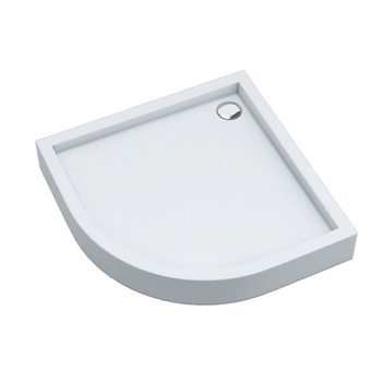 Brodzik akrylowy zintegrowany z nośnikiem Stabilsound Plus® oraz obudową akrylową przeciągniętą do podłogi Favory Plus 80x80x16 cm R55, półokrągły (3ST.F1O-8080)