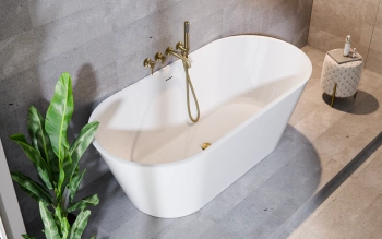 Wanna wolnostojąca Besco Deeva 150x75 klik-klak złoty WWA-150-DZL