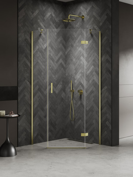 Kabina prysznicowa 90x90x200 – Złoty, szkło 6 mm (K-4581) | New Trendy