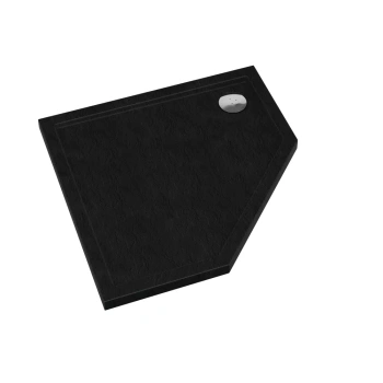 Brodzik akrylowy Sharper Black Stone 80x80x5 cm, pięciokątny | 3S.S1PK-8080/C/ST