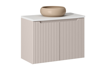 Zestaw meblowy 80cm z blatem i umywalką nablatową Wiki Nova Cashmere – set-noc b white 80cm d un wiki c