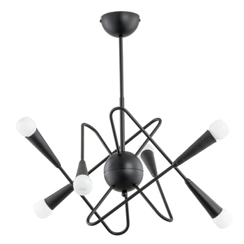 Czarna lampa sufitowa minimalistyczna Apper 6xE14