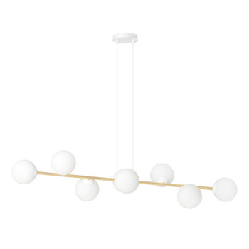 Biały żyrandol/lampa wisząca z kloszami GRAVITY 8 WH GOLD 1242/8