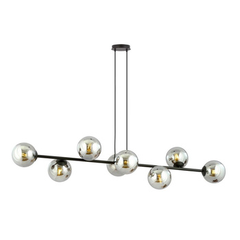 Podłużna Lampa wisząca z kulistymi kloszami czarny/grafit 8x40W 875/8 ROSSI 8