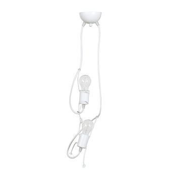 Oryginalna biała lampa wisząca dla dziecka na żarówki 2x60W 538/2 BOBI 2