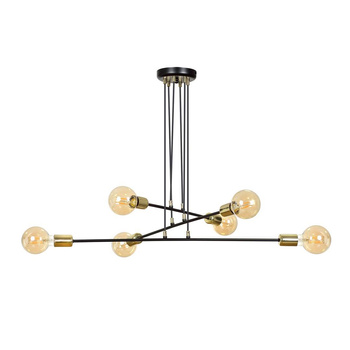 Industrialna lampa wisząca 6x60W E27 84cm czarny/złoty 785/6 VESIO 6