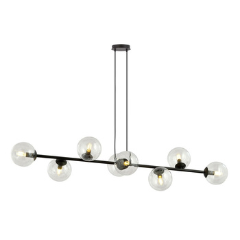 Gustowna lampa podłużna klasyczna czarny/transparentny 8x40W 874/8 ROSSI 8