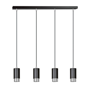 Lampa sufitowa tuby na listwie czarny/srebrny 4x30W 60cm 816/4 FUMIKO 4