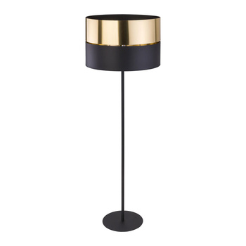 Nowoczesna lampa stojąca abażur E27 czarny/złoty HILTON 5465 TK Lighting