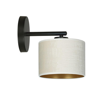 Stylowy kinkiet z abażurem 1x60W biały/złoty 1052/K1 HILDE K1