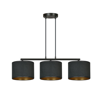 Nowoczesna lampa wisząca z abażurami 3x60W czarny/złoty 1054/3 HILDE 3