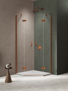 Kabina prysznicowa 100x80x200 – Miedziany, szkło 6 mm (K-4685) | New Trendy