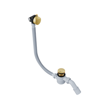 Hover syfon wannowy z napełnianiem czyszczony od góry, rozmiar do każdej wanny, złoty szczotkowany