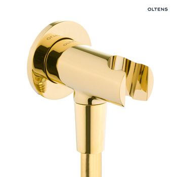 Oltens Hvita przyłącze kątowe z uchwytem okrągłe złoty połysk 39304800