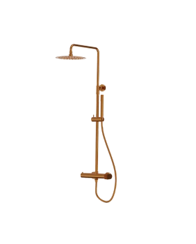 Natynkowy zestaw prysznicowy z deszczownicą Spark Brushed Copper