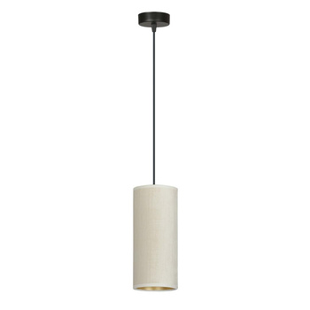 Lampa tuba z abażurem 10cm 60W biały/złoty 1059/1 1
