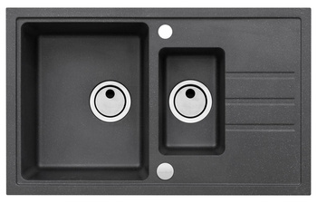 ALVEUS Zlewozmywak granitowy INTERMEZZO 70 czarny  1307091