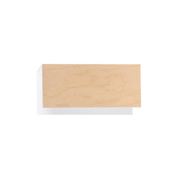Kinkiet do przedpokoju biały/drewno prostokątny E27 60W 24cm 611/K1 CARLO K1