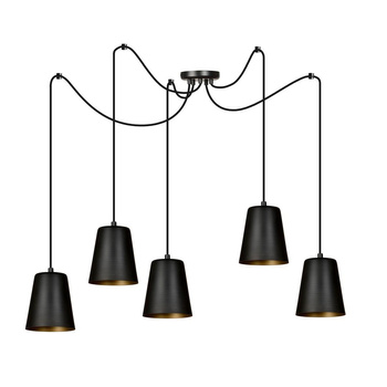 Lampa wisząca regulowana wysokość czarny środek metal 5x60W 455/5 LINK 5