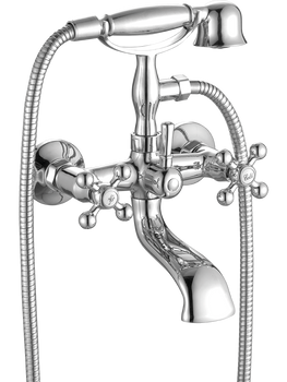 STILO bateria wannowa ścienna z zestawem natryskowym