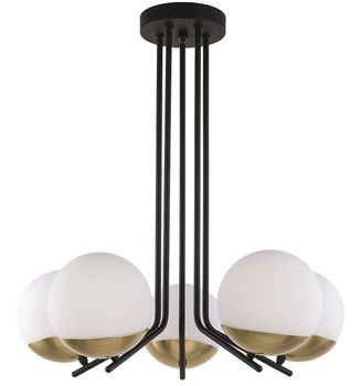 SANTA nowoczesny zwis czarny satynowany 5-płomienny 1720