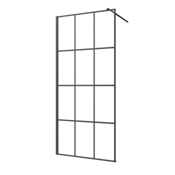 KABINA WALK-IN II 90X200CM GEOMETRYCZNA 8MM SHINY-GLASS CZARNY