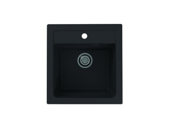 Zlewozmywak ATROX 20 50 x 47 cm czarny + syfon POP-UP 3 1/2  1131990