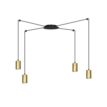 Czarno złota lampa wisząca 4 żarówki 30W 526/4 TRAKER 4