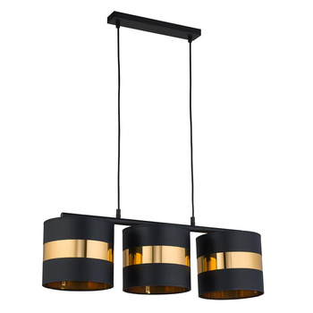 Lampa do salonu z wyrazistym wykończeniem czarno-złota 3xE27 PARIS 4380
