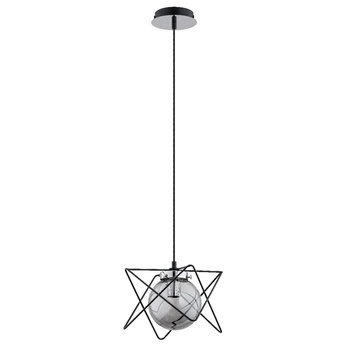 Geometryczna lampa wisząca z kloszem SAGITO 60753 CZARNA
