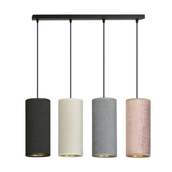 MIX Lampa tuby na listwie 65cm 4x60W czarny/biały/szary/różowy/złoty 1068/4 4 MIX
