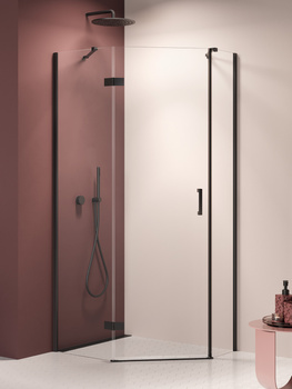 Kabina prysznicowa 100x80x200 – Czarny, szkło 6 mm (K-3792) | New Trendy