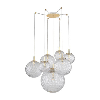 Duża lampa do salonu metal+szkło 7xG9 CADIX GOLD 4608