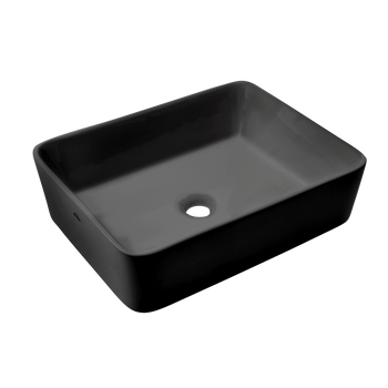 UMYWALKA NABLATOWA PAROS INVENA TREND 48,5 CM PROSTOKĄT, CZARNY PÓŁMAT