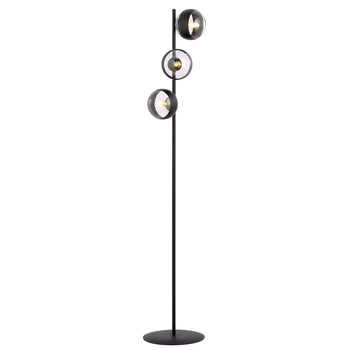 Minimalistyczna lampa z kloszem 3x10W E14 przeźroczysta/czarna 1229/LP3 ROSSI LP3 STRIPE