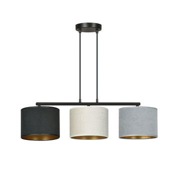 Nowoczesna lampa wisząca z abażurami czarny/biały/szary/złoty 72cm 1055/3 HILDE 3